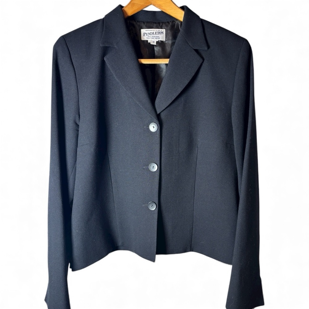 Vintage 90’s PendletonVirgin wool feminine Women's Black 10 single Blazer